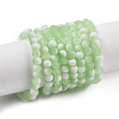 Frosted Crackle Glass Beads Strands