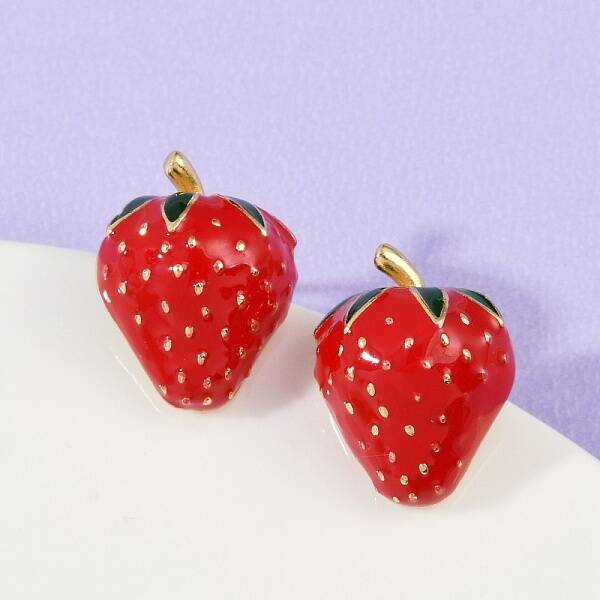 Brass Enamel Stud Earrings