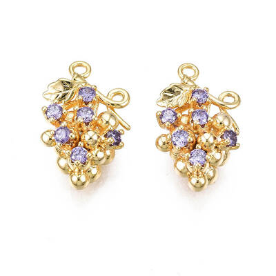 Brass Micro Pave Cubic Zirconia Pendants