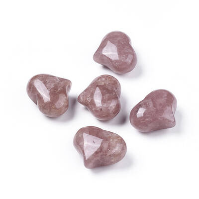 Natural Strawberry Quartz Heart Palm Stone