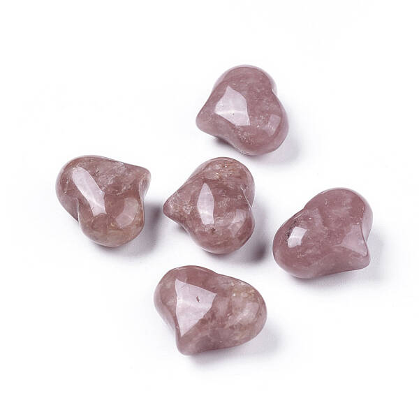 Natural Strawberry Quartz Heart Palm Stone