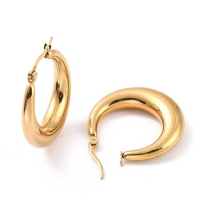 PVD Vacuum Plating 304 Stainless Steel Chunky Hoop Earrings for Women