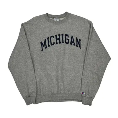 Michigan Champion Graphic Sweatshirt - Medium Grey Cotton Blend