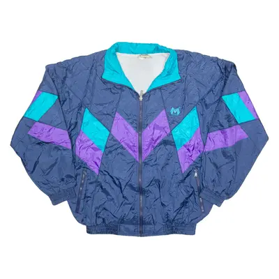 JOHA Mens Shell Jacket Black 90s Colourblock XL