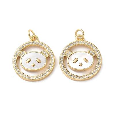 Brass Micro Pave Cubic Zirconia Pendants