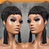 Pixie Cut Short Curly Wigs Short Pixie Cut Wig Human Hair for Black Women Full Machine Made Wigs Short Layered Pixie Cut Wig ...