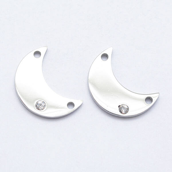 316 Surgical Stainless Steel Micro Pave Cubic Zirconia Links connectors