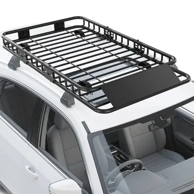 Garvee 64 x 39 x6 Rooftop Cargo Carrier Basket, Heavy Duty Steel, Black, Universal Fit for SUV and Truck Roof Racks