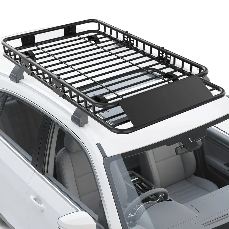 Garvee 64 x 39 x6 Rooftop Cargo Carrier Basket, Heavy Duty Steel, Black, Universal Fit for SUV and Truck Roof Racks