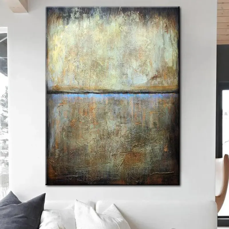 Abstract Art in Gold, Black and Blue | OVERWHELMING SUNSET