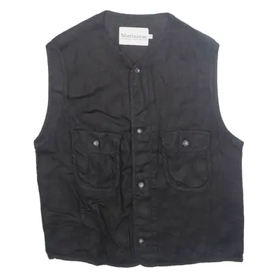 MATINIQUE Mens Waistcoat Black L