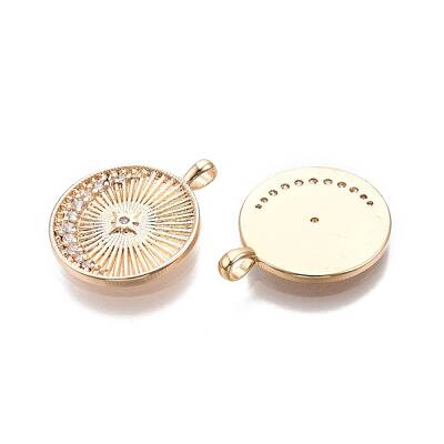 Brass Micro Pave Clear Cubic Zirconia Pendants