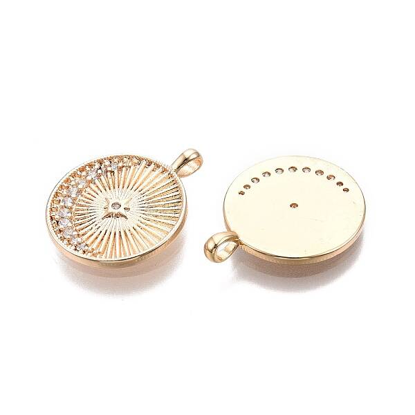 Brass Micro Pave Clear Cubic Zirconia Pendants