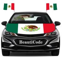 Patriotic Mexican Car Hood Cover Set , 1 Mexiacn Car Hood Cover (4×5ft), 2 Window Flags (19×18in), Mexican Independence Day...