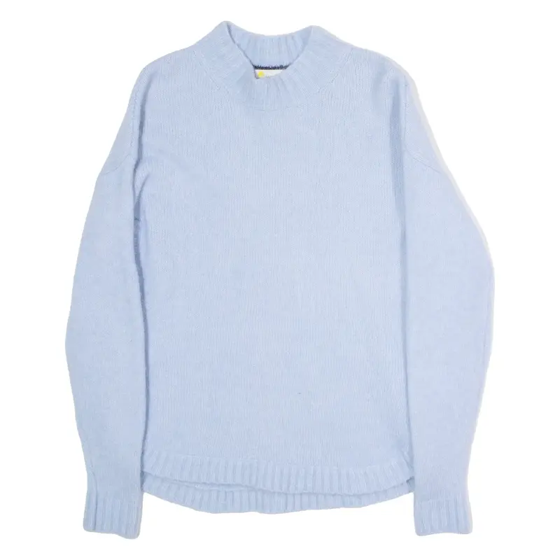 BODEN Womens Jumper Blue High Neck Tight Knit Wool UK 8