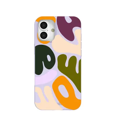 Lavender Alphabet Soup iPhone 16 Plus Case