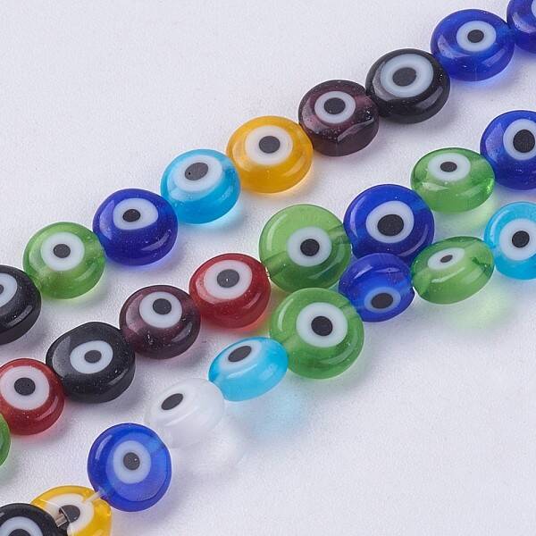 Handmade Evil Eye Lampwork Beads Strands