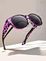 Women's Fashionable Leopard Pattern Polarized Sunglasses for Everyday Use, Lightweight Durable Sunglasses, Trendy Casual Tint...