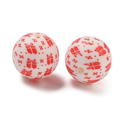 Christmas Round Silicone Beads