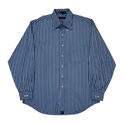 Tommy Hilfiger Striped Shirt - Large Blue Cotton