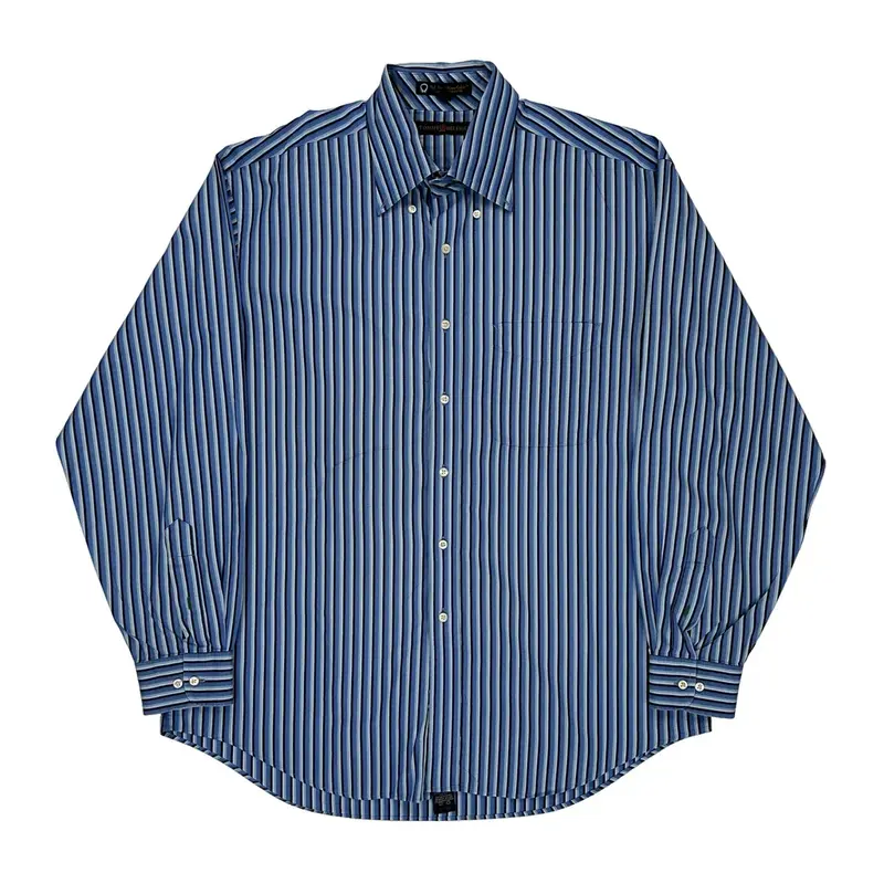 Tommy Hilfiger Striped Shirt - Large Blue Cotton