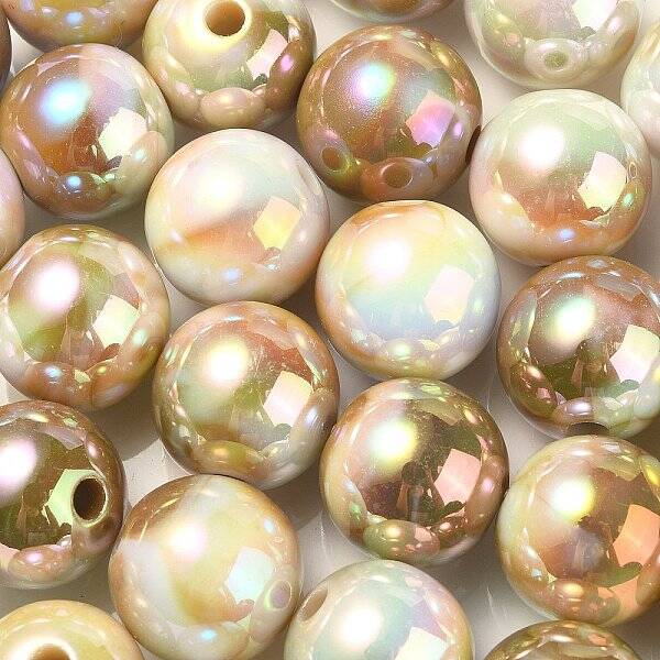 UV Plating Rainbow Iridescent Acrylic Beads