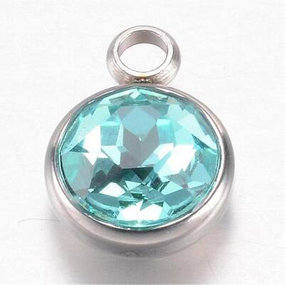 304 Stainless Steel Glass Rhinestone Charms