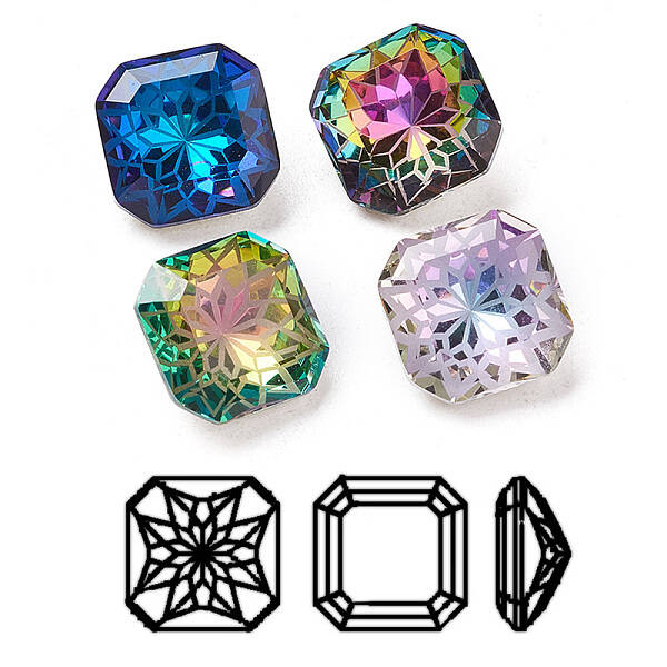 K9 Glass Rhinestone Pointed Back Cabochons