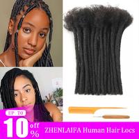 ZHL 0.4cm 0.6cm And 0.8cm Width Dreadlock Extensions Human Hair 4-12 Inch 100% Real Human Hair Full Handmade Permanent loc Ex...