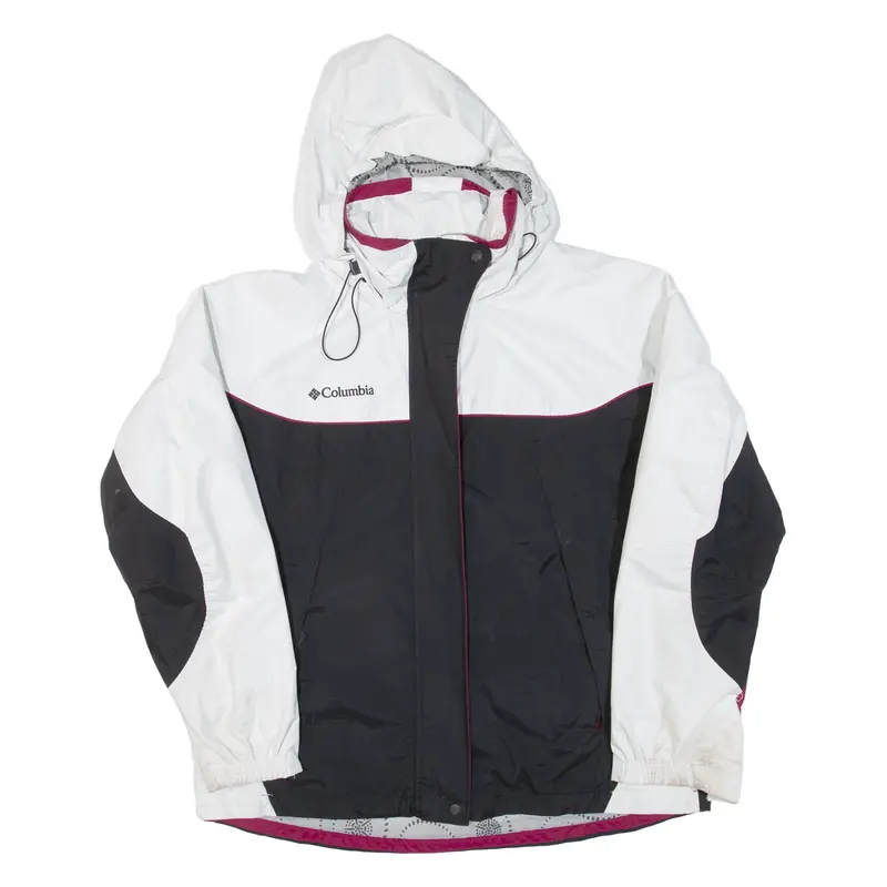 COLUMBIA Womens Rain Coat Black Hooded XL