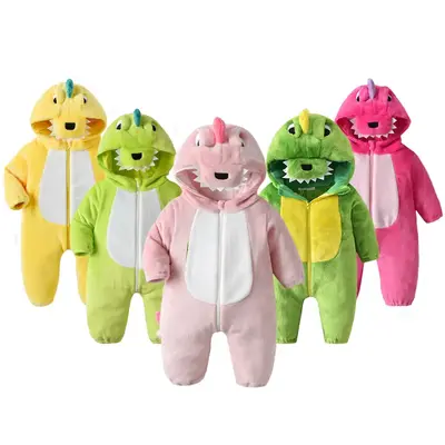 TONWHAR Multi Color Dinosaur Costumes for Children,Baby Soft Warm Halloween One Piece Pajamas,Unisex Baby Animal Onesie,Anima...
