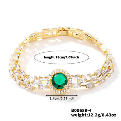 Minimalist Brass Rhinestone Chain Bracelets for Women