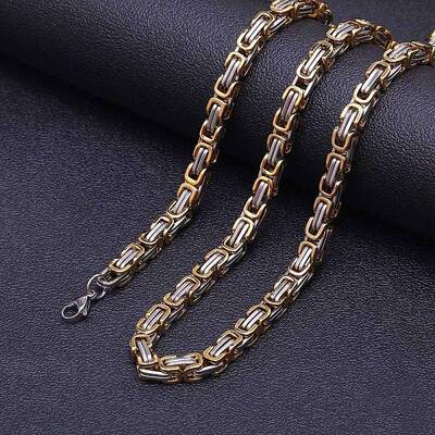 Stainless Steel Byzantine Chain Necklaces for Men
