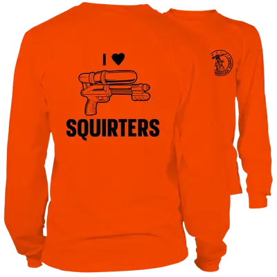I Love Squirters - Long Sleeve Safety Orange Hi-Vis