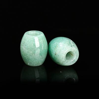 Natural Green Aventurine Large Hole Barrel Beads