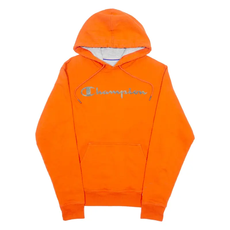 CHAMPION Mens Orange Hoodie S