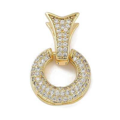 Brass Micro Pave Clear Cubic Zirconia Fishtail Fold Over Clasps