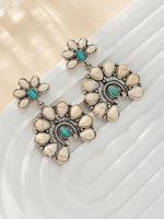 Vintage Boho Style Turquoise Decor Dangle Earrings, Fashion Jewelry for Party, Daily Clothing Decor, Trendy All-match & Exqui...