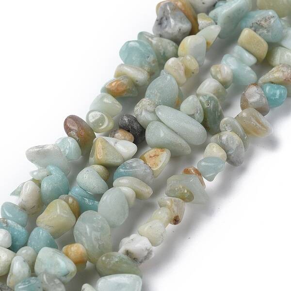 Natural Flower Amazonite Chips Beads Strands
