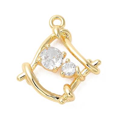 Brass Micro Pave Cubic Zirconia Pendants