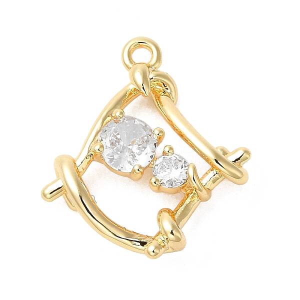Brass Micro Pave Cubic Zirconia Pendants