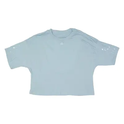 ADIDAS Open Back Cropped Girls T-Shirt Blue M