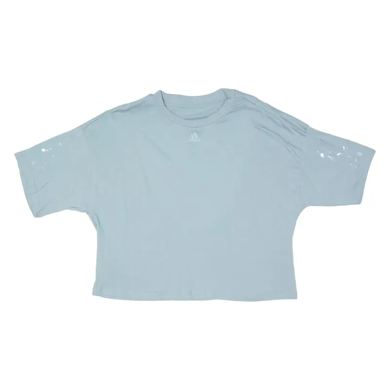 ADIDAS Open Back Cropped Girls T-Shirt Blue M