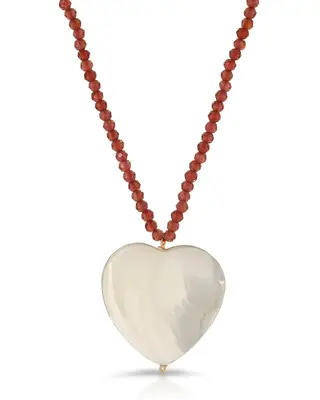 Cuore Grande Necklace | Gemstone: Garnet | Metal Color: Gold