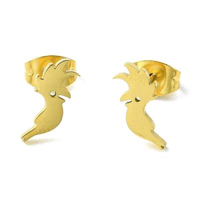 Cute Little Animal Theme 304 Stainless Steel Stud Earrings