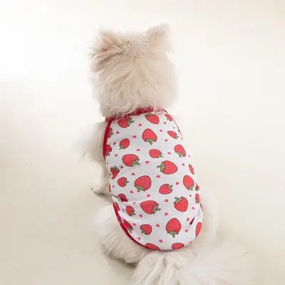 Cartoon Strawberry Pattern Pet Vest, Fashion Camisole Dog Clothes for Small Pets Dogs & Cats, Dog Vest Sleeveless Dog Shirt, ...