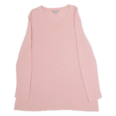 COS Womens Jumper Pink Crew Neck Waffle Knit UK 6