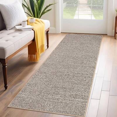Garvee Runner Rugs 2x6 Washable Solid Runners for Hallway Kitchen, Non-Slip Low Pile, Faux Wool, Ultra-Thin, Pet Friendly