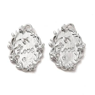 Valentine's Day Brass Micro Pave Clear Cubic Zirconia Pendants