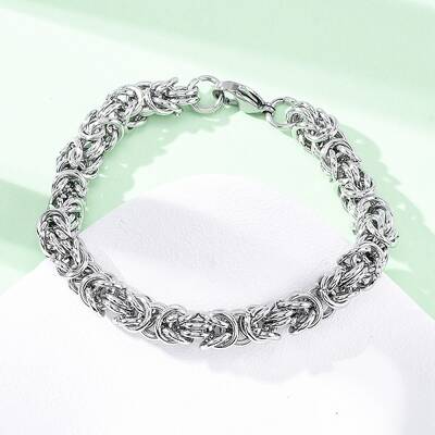 304 Stainless Steel Byzantine Chains Bracelets for Women Men